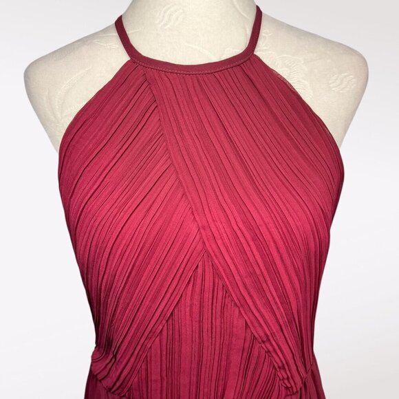 #Levkoff Chiffon Halter Dress Maxi Evening Gown Size 8 - Picture 3 of 11